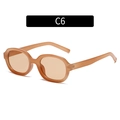 Retro ovale zonnebril in doorschijnend amber oranje met bijpassende getinte glazen - Champagnekleurig Frame / Theekleurige Lenzen