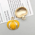 Cute Halloween pumpkin pendant charms for DIY jewelry making in yellow and gold enamel - Halloween Pumpkin (20*21mm)