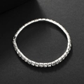 Elegant silver tennis bracelet with a single row of sparkling round-cut cubic zirconia - Single Row Silver