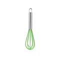 Manual silicone whisk with stainless steel handle in vibrant green finish - 8 Inch / Dark Green