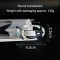 Minimalist round glass candle holder with 4cm inner diameter for romantic dining decor - Round Glass Small Candle Holder
