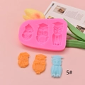 Pink silicone mold featuring owl wearing graduation cap for fondant and chocolate DIY - Graduation Hat Owls Style (5#)