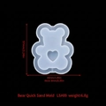 Bear-shaped shaker mold with heart cutout for DIY crystal resin jewelry and keychains - Bear 3 Quicksand Mold LS#09