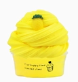 Yellow pineapple scented slime kit in a clear container with a decorative cupcake swirl - 50ml / Yellow Pineapple