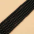 Polished 8mm black glass beads for DIY bracelet jewelry making in shiny finish - 2# Obsidian Black Solid Beads