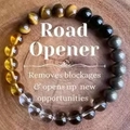 Bohemian beaded bracelet with tiger eye and obsidian on wood background - Tiger Eye Obsidian Road Opener