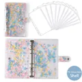 A6 transparent PVC binder with pink shell sequins and six-hole metal rings - PVC Sequin Shell Set