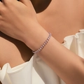 Dettaglio del bracciale boho placcato oro 18K con zirconi rosa dal taglio marquise - Placcato Oro Bianco 18K