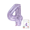 40-inch light purple number 4 foil balloon with metallic finish and display card packaging - 40-inch Jelly Purple 4-piece Paper Card