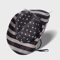 Hand-painted black and white stars and stripes western cowboy hat with star rivets - Black White Star/Striped Brim
