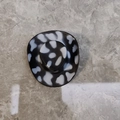 Mini 5.4cm plastic cowboy hat accessory with black and white cow print for DIY projects - Black Cow Pattern Cowboy Hat