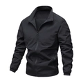 Men's lightweight black windbreaker jacket with full zip and breathable mesh lining - M / Black