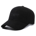 Classic black cotton baseball cap with 3D Share embroidery and a curved brim - Adjustable / Black with Black Embroidery