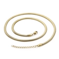 Collier chaîne maille serpent plaqué or élégant avec fermoir mousqueton réglable - 4mm Large - 550mm Long (KN197026-Z)