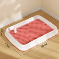 Hundetoilette mit rosa Gitter und Säule 60x43x5,5cm für das Training im Innenbereich - Groß / Rosa