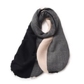 Sciarpa in maglia effetto cashmere con motivo a blocchi nero, grigio e crema - 68*200cm / grigio scuro