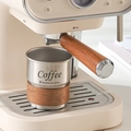 304 stainless steel camping cup with wood insulator sleeve in cream finish - Cup + Wood Sleeve / Steel Color