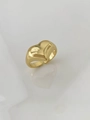 Elegant gold double heart open ring with polished finish and adjustable band for women - Heart Stamp Style-Small / Gold