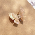 Pearlescent champagne butterfly hair claw clip with 3D wings in a creamy finish - Pointed Wing Iridescent Yellow