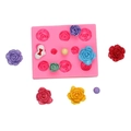 Silikonform mit 3D-Rosen und Herzformen für Fondant, Ton und zum Backen - Rosa