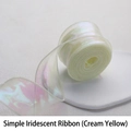 Roll of iridescent mermaid gauze ribbon in creamy yellow for floral and gift wrapping - Creamy Yellow