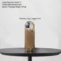 Modern gold iron reed stand with a clear 8cm crystal ball for home table decor - Panpipe Stand - Large