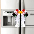 Christmas snowman refrigerator handle covers with Let It Snow text on silver fridge - Snowman (Single)
