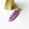Minimalist paddle hair clip featuring purple marble texture and golden alloy base - 36# Acetate 7cm Seamless Clip