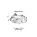Cenicero de vidrio diseño glaciar, blanco transparente, 16cm de diámetro para oficina y hogar - Blanco Claro