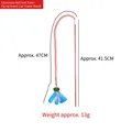 Christmas cat wand toy with red white flexible wand and blue glitter insect charm - Christmas Red Tube Fly Cat Teaser