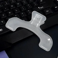Minimalist translucent grey binder clip showing spring mechanism and trident structure - 11.9x6.7cm / Semi-transparent White