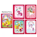 Magic water coloring book featuring cartoon ponies and rainbow castle patterns - Single-line Thick Rainbow Pony (includes Pen + Opp Bag)