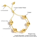 Adjustable 18k gold plated bead bracelet with 0.4cm to 1.2cm copper spheres - 1.2cm Golden Large Copper Bead Style (NV11-10)