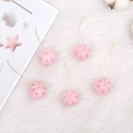 Five-piece set of pink wool felt Christmas ornaments with gold embroidered snowflake patterns - Pink Snowball 5pcs/pack