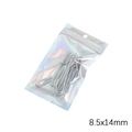 Holographic laser resealable pouch with silver 8.5x14mm metal paperclips inside - 8.5x14cm (20Pcs/Pack)