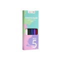 5-piece macaron candy color retractable gel pen set with 0.5mm tip in colorful box - Dark Color Set