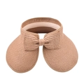 Khaki straw sun visor hat for women with bow decoration and sweatband for beach vacation - Adjustable / Natural Wood Color
