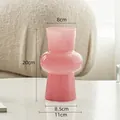 Pink vintage glass vase with multi-tier design for hydroponic flowers, 20cm height - Height 20cm/Diameter 8cm / Pink