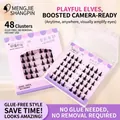 Cils en grappe avec 48 pointes auto-adhésives dans une boîte de luxe violette - Style Elfe Sans Colle