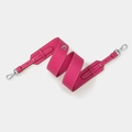 Rose pink leather wide replacement shoulder strap with silver metal buckles and stitching - Plum Red With Silver Buckle