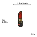 Lipstick shape embroidery patch in red and gold finish for DIY garment decoration - GZ-4681 (With Adhesive)