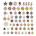 Bunte Emaille-Blumenanhänger inklusive Gänseblümchen und Kirschblüten für DIY-Schmucksets - 60 Stück Legierung Set