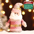 Tarro rosa de Papá Noel de papel y terciopelo para manzanas de menos de 9cm de gala - Papá Noel Rosa (Caja de caramelos-S226-A)