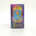 Vista frontale della scatola Classic Tarot con sfumatura blu-viola e finitura metallica - Waite Classico