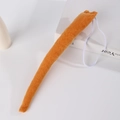 Detail view of long plush orange tiger tail with white elastic strap for cosplay - Monkey Tail