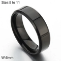 Sleek 6mm black stainless steel ring with a polished finish for men and women - US 11 / 6mm Black (KR102951-WGBL)
