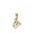Gold-plated letter W pendant necklace with white mother of pearl inlay for women - Letter W