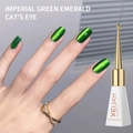 Imperial Green Emerald Cat's Eye UV LED gel polish with a shimmering metallic finish - Imperial Green Emerald Cat Eye
