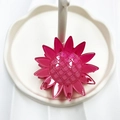 Vibrant bright pink sunflower hair claw clip displayed on a minimalist white ceramic tray - Red (Sunflower)