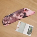 Realistic long pig plush body pillow case on wooden floor with decorative magazine - Gray White Shell / 50cm Shell No Filling - With Zipper